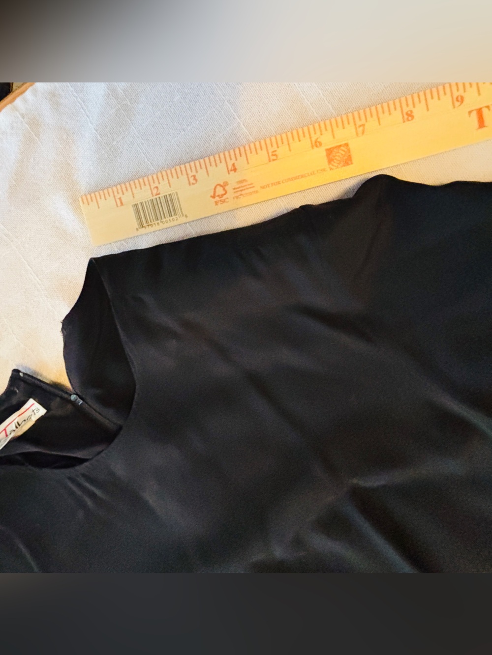 Talbots Beautiful Classic Black Silk Vintage Short Sleeve Midi Dress Women’s 12 - Picture 7 of 8